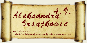 Aleksandra Vrsajković vizit kartica